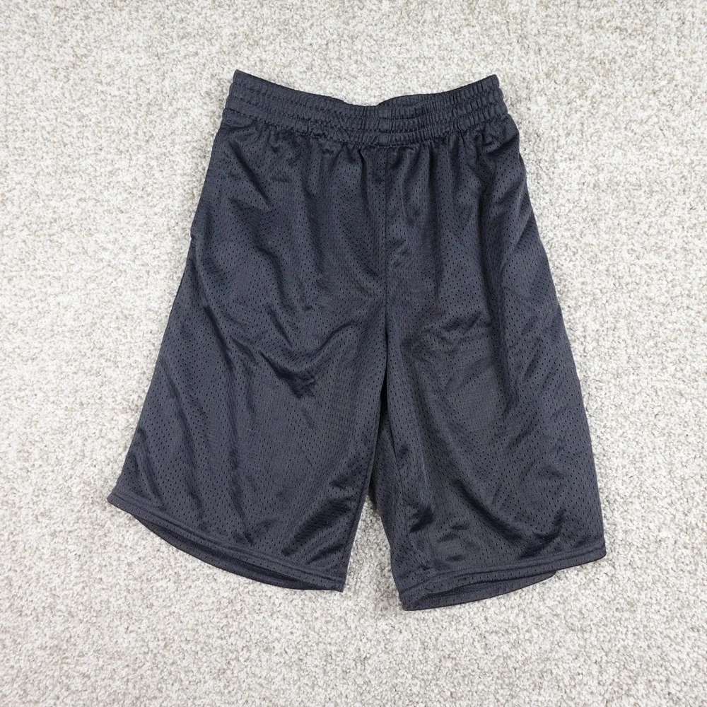 Athletic Works Kids Black Mesh Basketball Shorts Size L 10-12 Elastic Waist